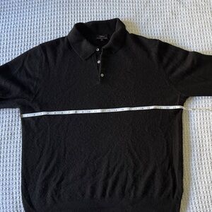 Quince Black Polo Knit Sweater